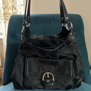 Y2K satin signature coach hobo shoulder bag